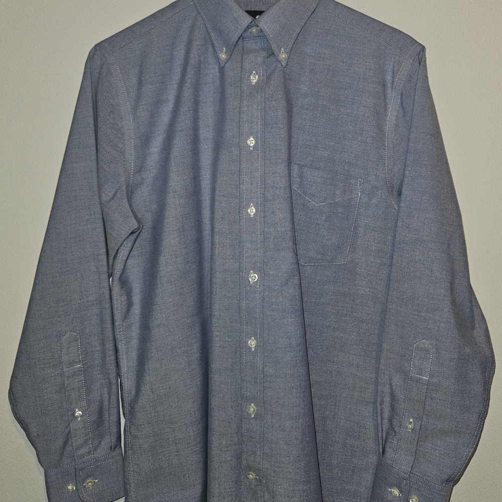 Stafford Wrinkle-Free Light Blue Oxford Dress Shirt Regular Fit Size 15 32/33